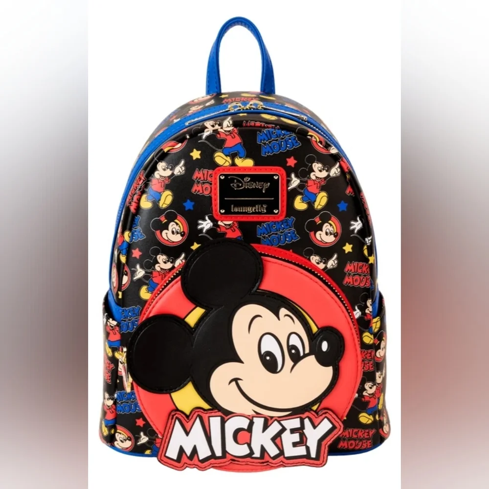 Loungefly Disney Classic Mickey Mouse Backpack - Black and Red NWT